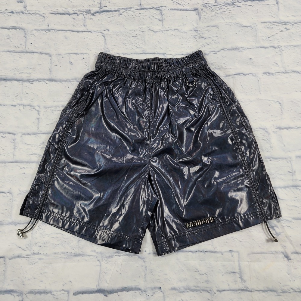 We11Done Shorts MENS SIZE S Black Metallic Lined Elastic Waist Streetwear